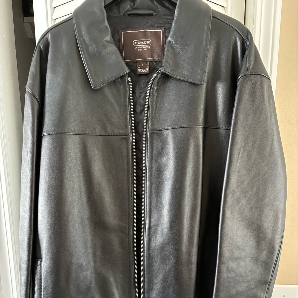 Black Leather Coach Jacket